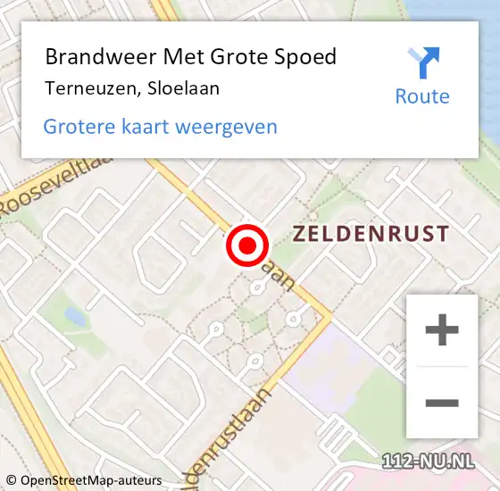 Locatie op kaart van de 112 melding: Brandweer Met Grote Spoed Naar Terneuzen, Sloelaan op 1 mei 2020 18:22