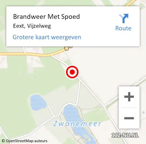 Locatie op kaart van de 112 melding: Brandweer Met Spoed Naar Eext, Vijzelweg op 1 mei 2020 19:11