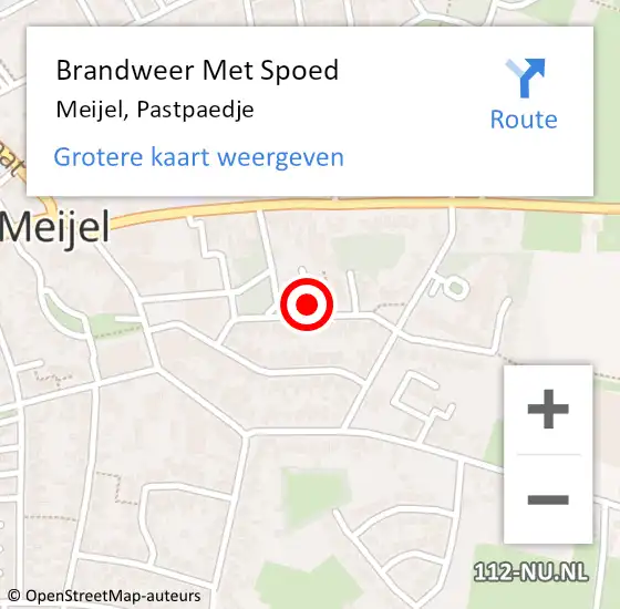 Locatie op kaart van de 112 melding: Brandweer Met Spoed Naar Meijel, Pastpaedje op 1 mei 2020 21:11