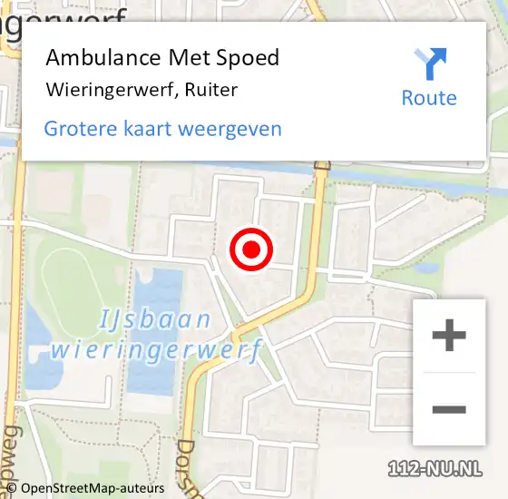 Locatie op kaart van de 112 melding: Ambulance Met Spoed Naar Wieringerwerf, Ruiter op 1 mei 2020 23:54