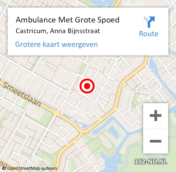 Locatie op kaart van de 112 melding: Ambulance Met Grote Spoed Naar Castricum, Anna Bijnsstraat op 2 mei 2020 00:32