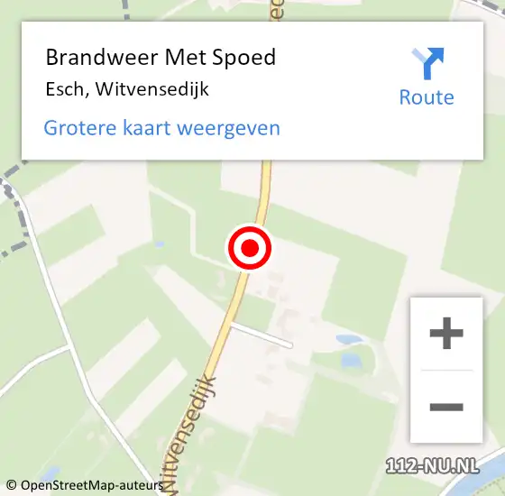 Locatie op kaart van de 112 melding: Brandweer Met Spoed Naar Esch, Witvensedijk op 2 mei 2020 06:08