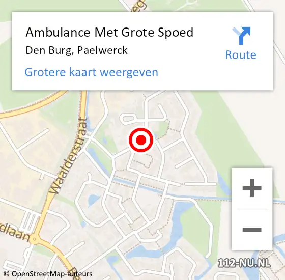 Locatie op kaart van de 112 melding: Ambulance Met Grote Spoed Naar Den Burg, Paelwerck op 2 mei 2020 11:47