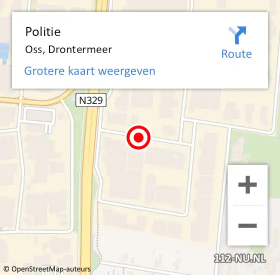 Locatie op kaart van de 112 melding: Politie Oss, Drontermeer op 2 mei 2020 12:15