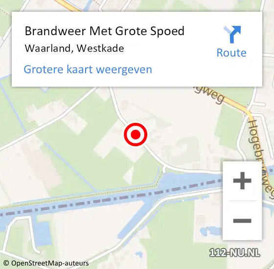 Locatie op kaart van de 112 melding: Brandweer Met Grote Spoed Naar Waarland, Westkade op 2 mei 2020 14:36