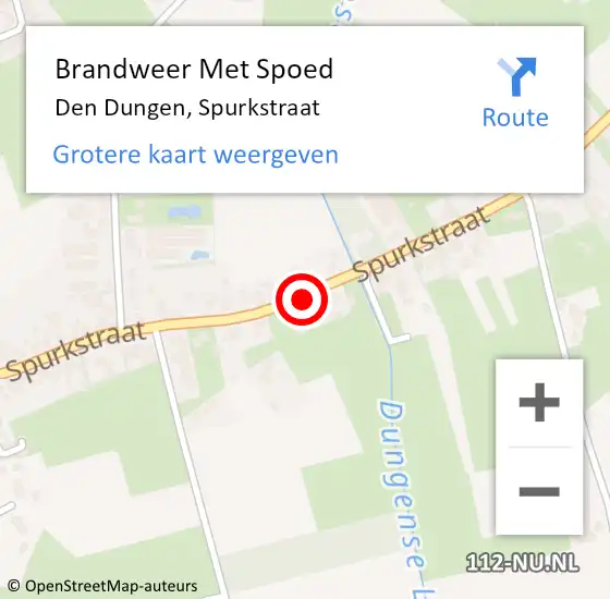 Locatie op kaart van de 112 melding: Brandweer Met Spoed Naar Den Dungen, Spurkstraat op 2 mei 2020 15:39