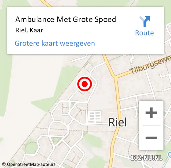 Locatie op kaart van de 112 melding: Ambulance Met Grote Spoed Naar Riel, Kaar op 5 mei 2014 17:09