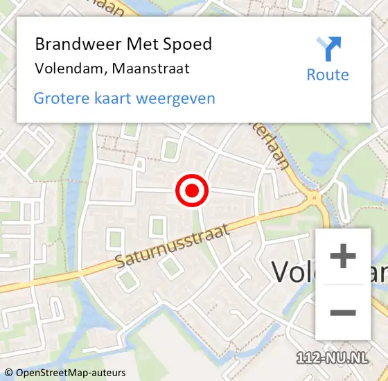 Locatie op kaart van de 112 melding: Brandweer Met Spoed Naar Volendam, Maanstraat op 2 mei 2020 19:41