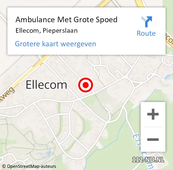 Locatie op kaart van de 112 melding: Ambulance Met Grote Spoed Naar Ellecom, Pieperslaan op 2 mei 2020 20:38