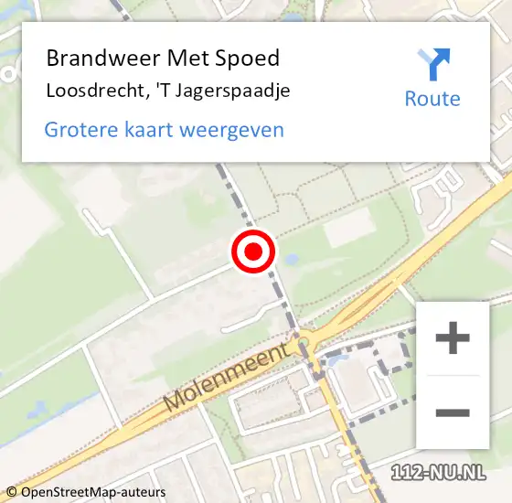 Locatie op kaart van de 112 melding: Brandweer Met Spoed Naar Loosdrecht, 'T Jagerspaadje op 3 mei 2020 02:24