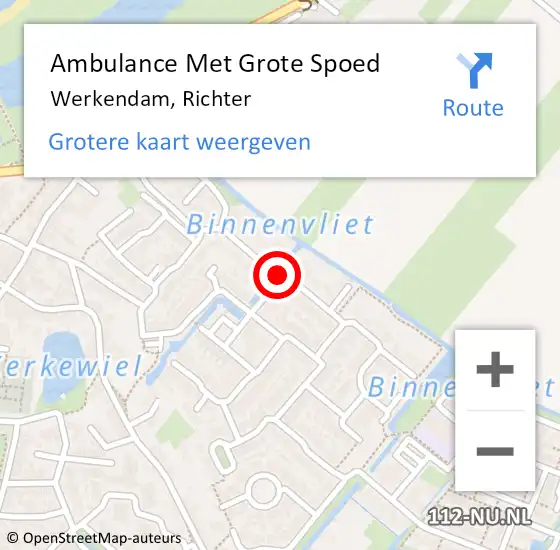 Locatie op kaart van de 112 melding: Ambulance Met Grote Spoed Naar Werkendam, Richter op 3 mei 2020 02:47