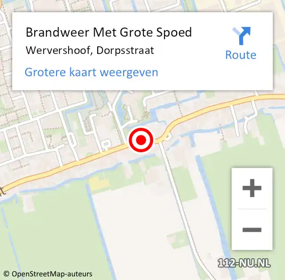 Locatie op kaart van de 112 melding: Brandweer Met Grote Spoed Naar Wervershoof, Dorpsstraat op 3 mei 2020 04:08