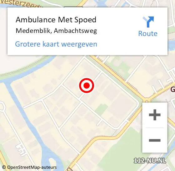 Locatie op kaart van de 112 melding: Ambulance Met Spoed Naar Medemblik, Ambachtsweg op 5 mei 2014 17:53