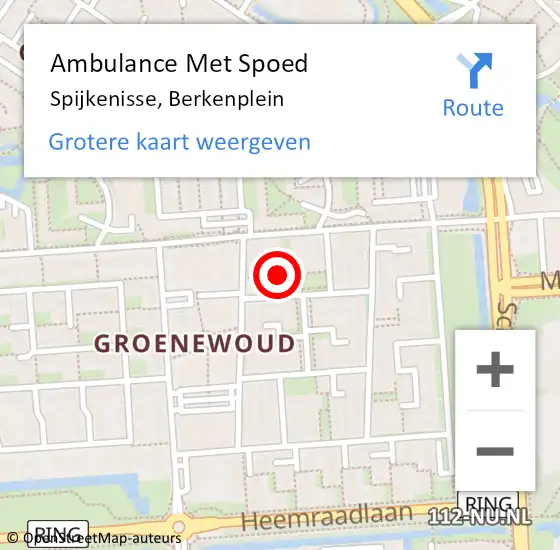 Locatie op kaart van de 112 melding: Ambulance Met Spoed Naar Spijkenisse, Berkenplein op 3 mei 2020 10:53