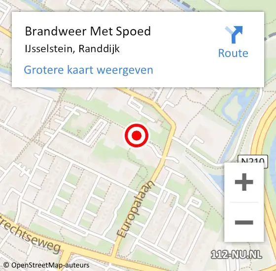 Locatie op kaart van de 112 melding: Brandweer Met Spoed Naar IJsselstein, Randdijk op 3 mei 2020 11:41