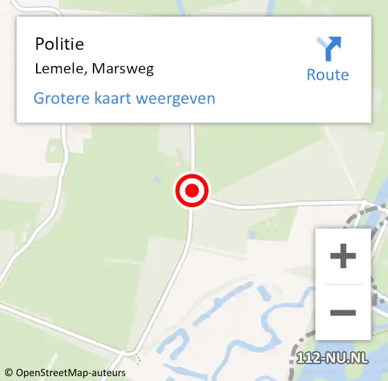 Locatie op kaart van de 112 melding: Politie Lemele, Marsweg op 3 mei 2020 15:12