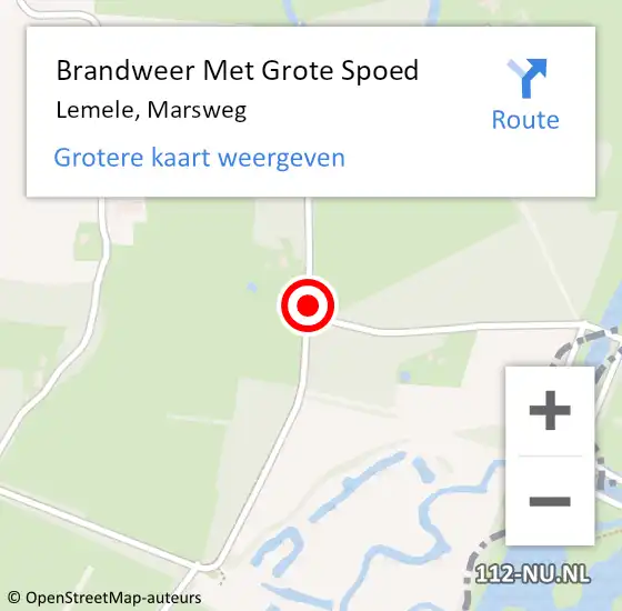 Locatie op kaart van de 112 melding: Brandweer Met Grote Spoed Naar Lemele, Marsweg op 3 mei 2020 15:12