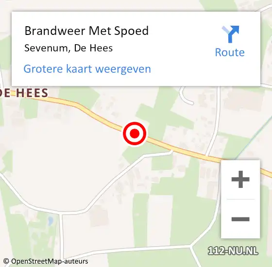 Locatie op kaart van de 112 melding: Brandweer Met Spoed Naar Sevenum, De Hees op 3 mei 2020 15:12