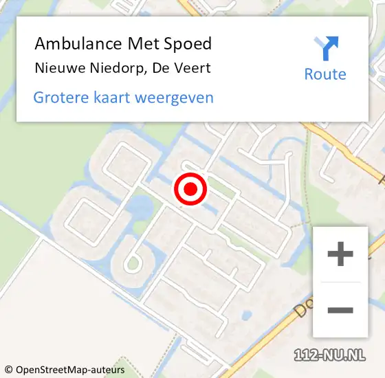 Locatie op kaart van de 112 melding: Ambulance Met Spoed Naar Nieuwe Niedorp, De Veert op 3 mei 2020 15:28