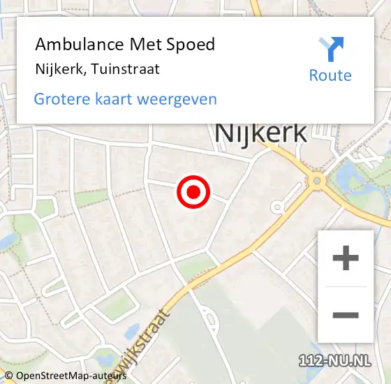 Locatie op kaart van de 112 melding: Ambulance Met Spoed Naar Nijkerk, Tuinstraat op 3 mei 2020 16:01