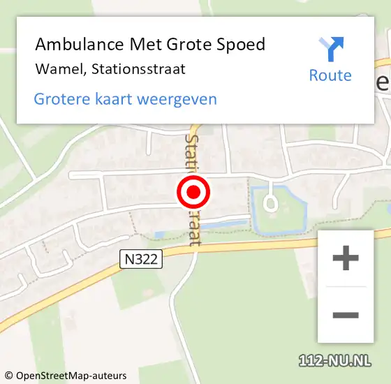 Locatie op kaart van de 112 melding: Ambulance Met Grote Spoed Naar Wamel, Stationsstraat op 3 mei 2020 16:52