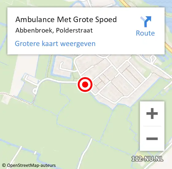 Locatie op kaart van de 112 melding: Ambulance Met Grote Spoed Naar Abbenbroek, Polderstraat op 3 mei 2020 23:04