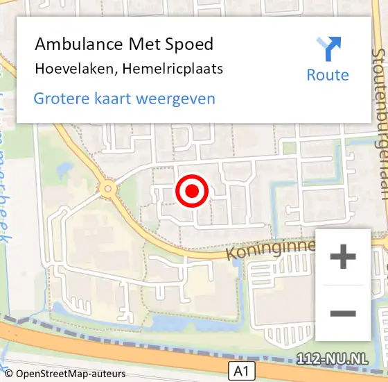 Locatie op kaart van de 112 melding: Ambulance Met Spoed Naar Hoevelaken, Hemelricplaats op 4 mei 2020 00:16