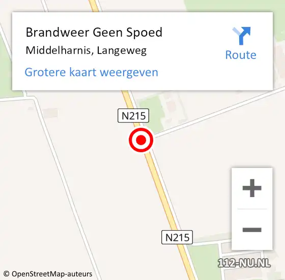 Locatie op kaart van de 112 melding: Brandweer Geen Spoed Naar Middelharnis, Langeweg op 4 mei 2020 03:48