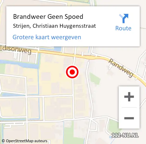 Locatie op kaart van de 112 melding: Brandweer Geen Spoed Naar Strijen, Christiaan Huygensstraat op 4 mei 2020 03:51