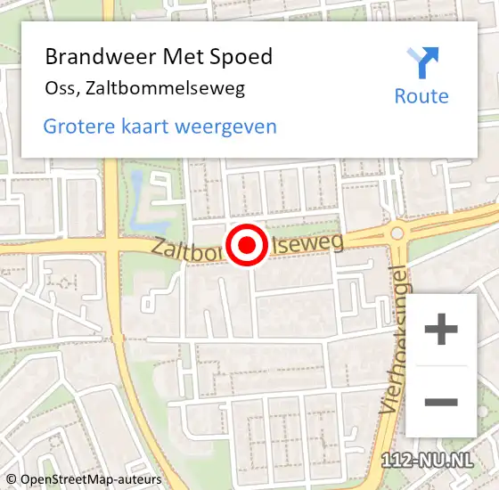 Locatie op kaart van de 112 melding: Brandweer Met Spoed Naar Oss, Zaltbommelseweg op 4 mei 2020 05:25