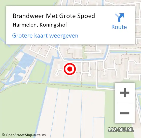 Locatie op kaart van de 112 melding: Brandweer Met Grote Spoed Naar Harmelen, Koningshof op 4 mei 2020 07:39