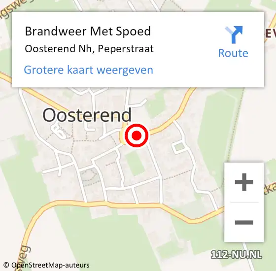 Locatie op kaart van de 112 melding: Brandweer Met Spoed Naar Oosterend Nh, Peperstraat op 4 mei 2020 11:15