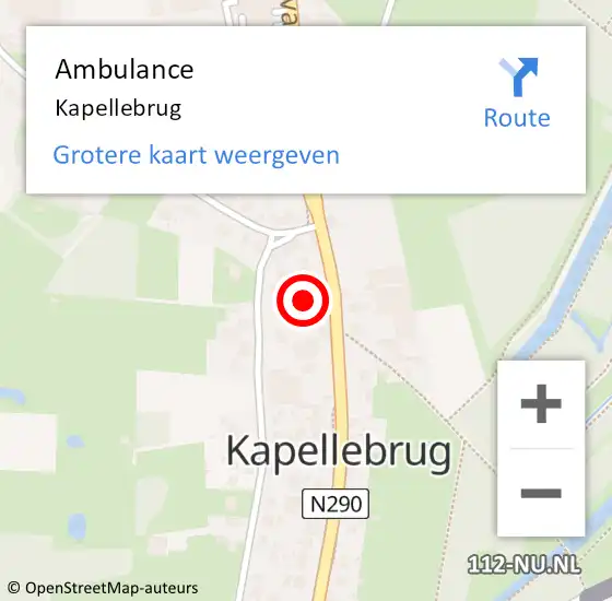 Locatie op kaart van de 112 melding: Ambulance Kapellebrug op 4 mei 2020 12:03