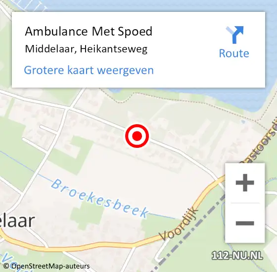 Locatie op kaart van de 112 melding: Ambulance Met Spoed Naar Middelaar, Heikantseweg op 4 mei 2020 12:48