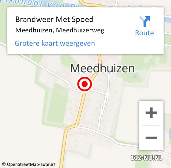 Locatie op kaart van de 112 melding: Brandweer Met Spoed Naar Meedhuizen, Meedhuizerweg op 5 mei 2014 18:55