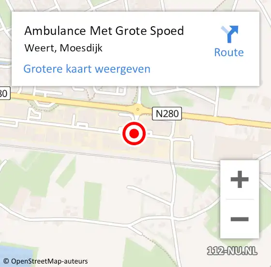 Locatie op kaart van de 112 melding: Ambulance Met Grote Spoed Naar Weert, Moesdijk op 4 mei 2020 13:39