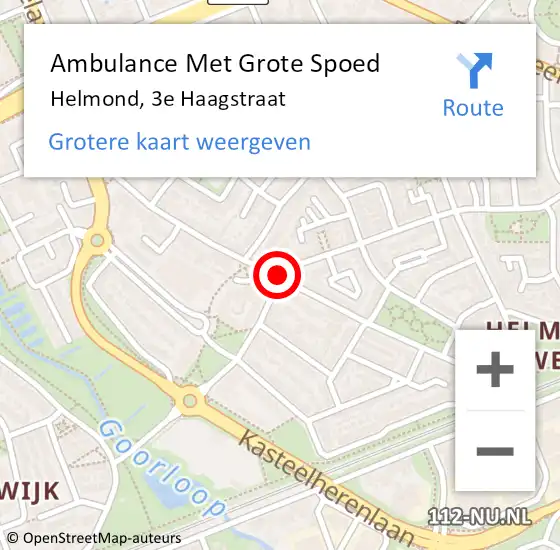Locatie op kaart van de 112 melding: Ambulance Met Grote Spoed Naar Helmond, 3e Haagstraat op 4 mei 2020 13:44