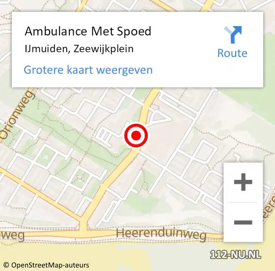 Locatie op kaart van de 112 melding: Ambulance Met Spoed Naar IJmuiden, Zeewijkplein op 4 mei 2020 13:58