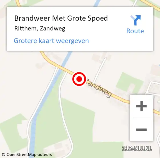 Locatie op kaart van de 112 melding: Brandweer Met Grote Spoed Naar Ritthem, Zandweg op 4 mei 2020 15:08