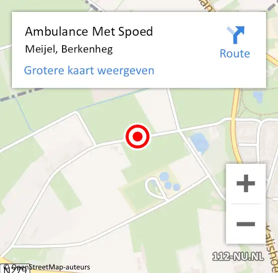 Locatie op kaart van de 112 melding: Ambulance Met Spoed Naar Meijel, Berkenheg op 4 mei 2020 16:10