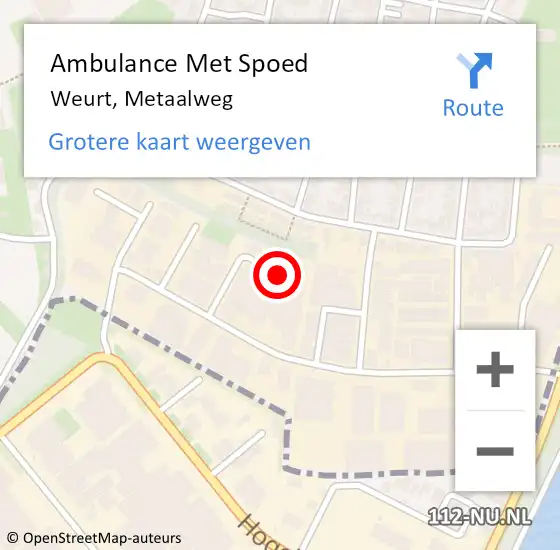Locatie op kaart van de 112 melding: Ambulance Met Spoed Naar Weurt, Metaalweg op 4 mei 2020 16:18
