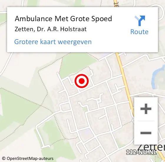 Locatie op kaart van de 112 melding: Ambulance Met Grote Spoed Naar Zetten, Dr. A.R. Holstraat op 4 mei 2020 17:11