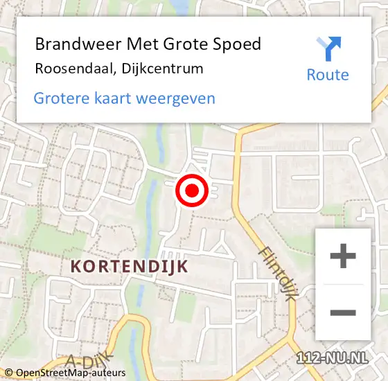 Locatie op kaart van de 112 melding: Brandweer Met Grote Spoed Naar Roosendaal, Dijkcentrum op 4 mei 2020 17:33