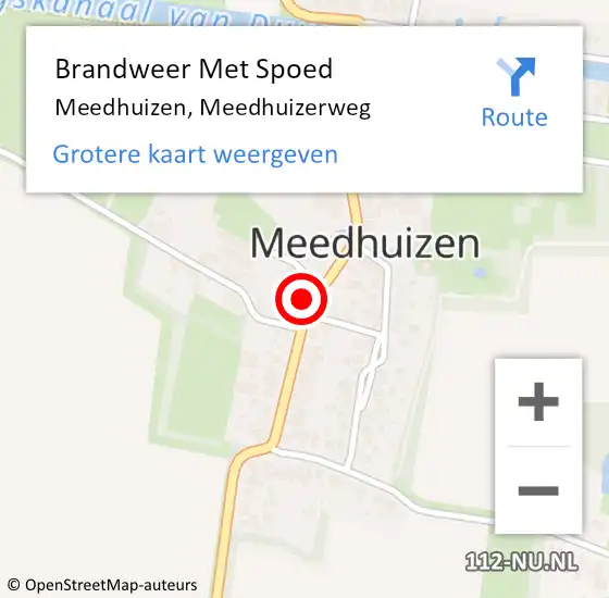 Locatie op kaart van de 112 melding: Brandweer Met Spoed Naar Meedhuizen, Meedhuizerweg op 5 mei 2014 19:12