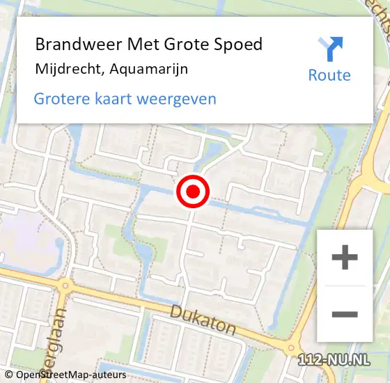 Locatie op kaart van de 112 melding: Brandweer Met Grote Spoed Naar Mijdrecht, Aquamarijn op 4 mei 2020 20:50