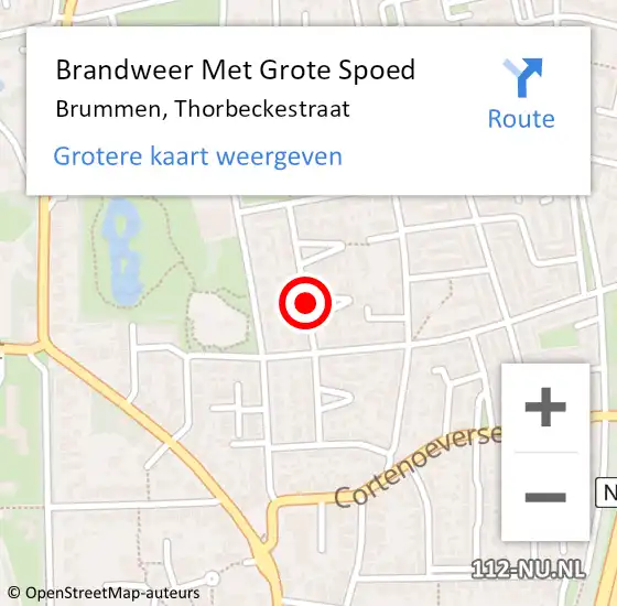 Locatie op kaart van de 112 melding: Brandweer Met Grote Spoed Naar Brummen, Thorbeckestraat op 4 mei 2020 21:59