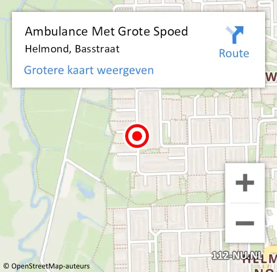 Locatie op kaart van de 112 melding: Ambulance Met Grote Spoed Naar Helmond, Basstraat op 4 mei 2020 23:14