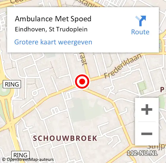 Locatie op kaart van de 112 melding: Ambulance Met Spoed Naar Eindhoven, St Trudoplein op 5 mei 2020 10:57