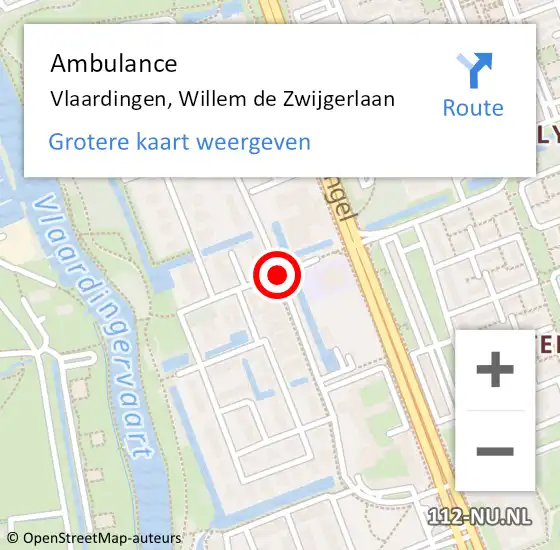 Locatie op kaart van de 112 melding: Ambulance Vlaardingen, Willem de Zwijgerlaan op 5 mei 2020 11:57