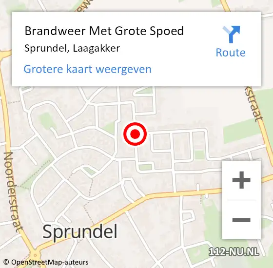 Locatie op kaart van de 112 melding: Brandweer Met Grote Spoed Naar Sprundel, Laagakker op 5 mei 2020 12:33